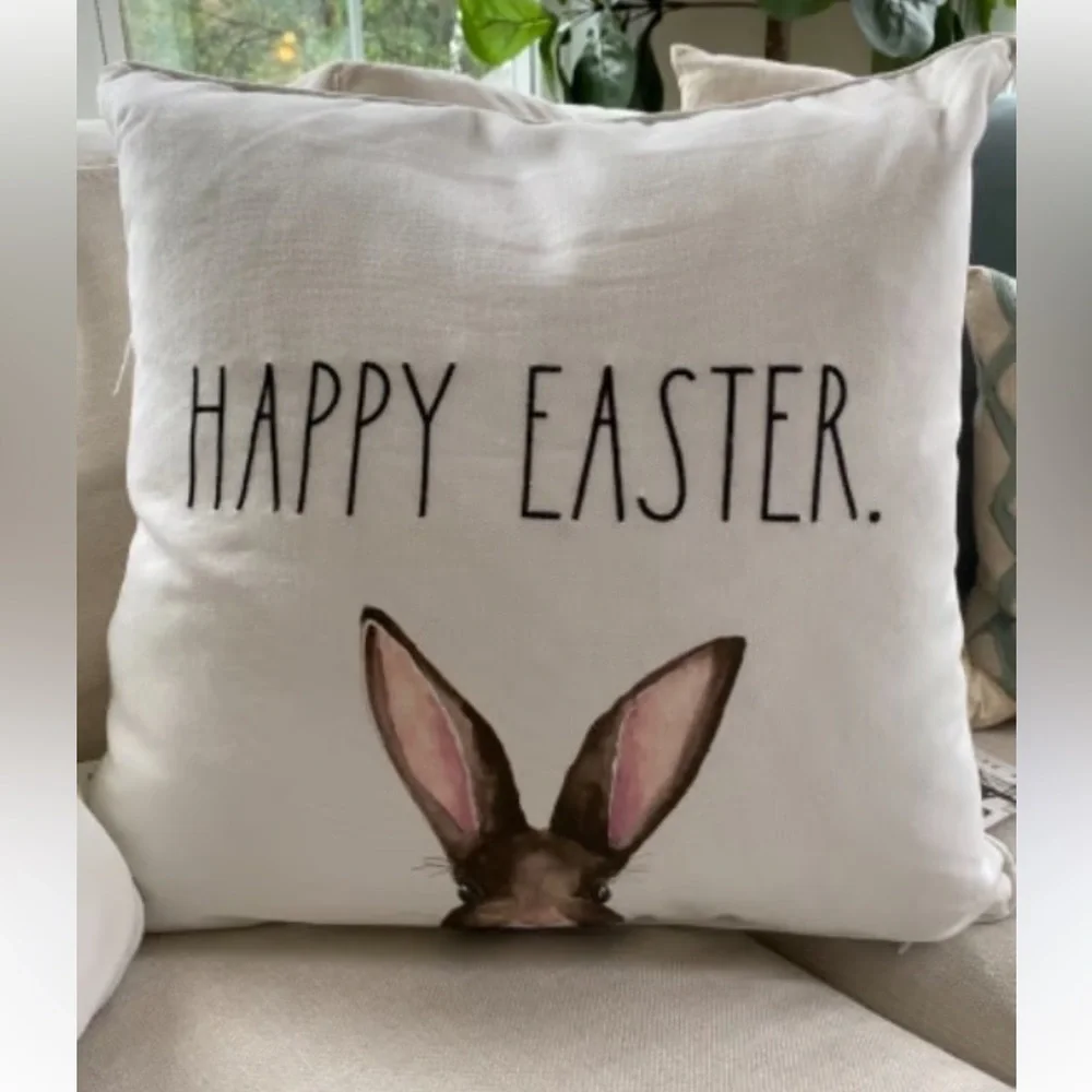 Easter Bunny Rae Dunn Decorative pillow - white - Picture 3 of 3